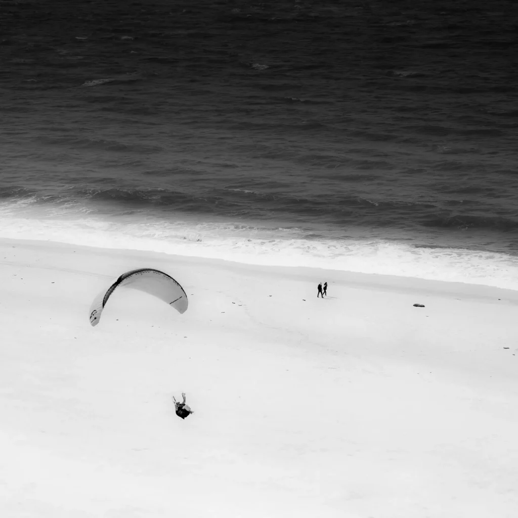 Parapentiste à la Dune du Pilat, reportage photo sport par Tristan Conil.
