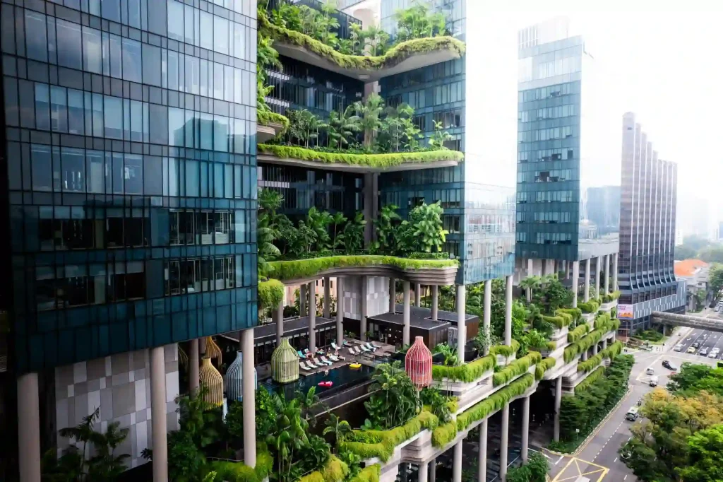 Hôtel luxueux dans le quartier des affaires à Singapour, shooting photo marque et publicité par Tristan Conil.